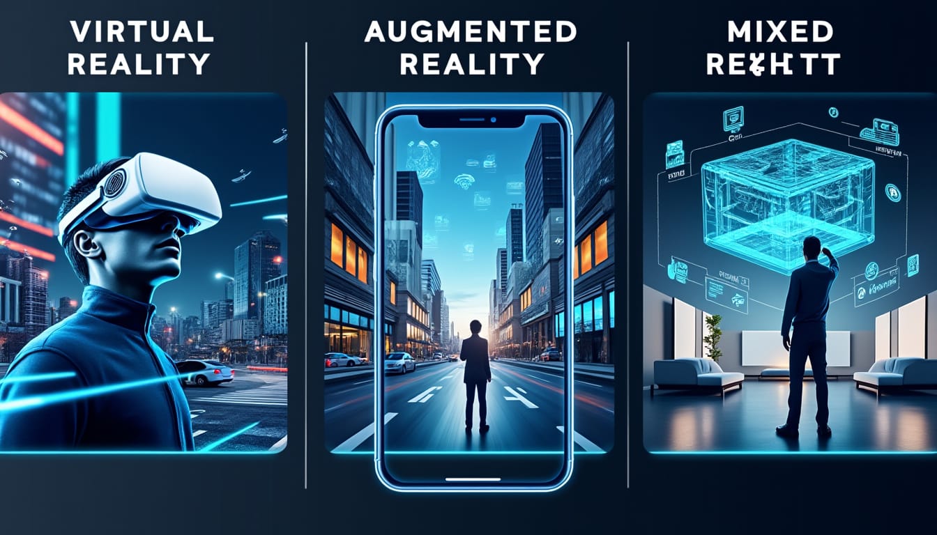 découvrez les différences clés entre la réalité augmentée, la réalité virtuelle et la réalité mixte. explorez comment chacune de ces technologies transforme notre perception du monde et enrichit nos expériences numériques.